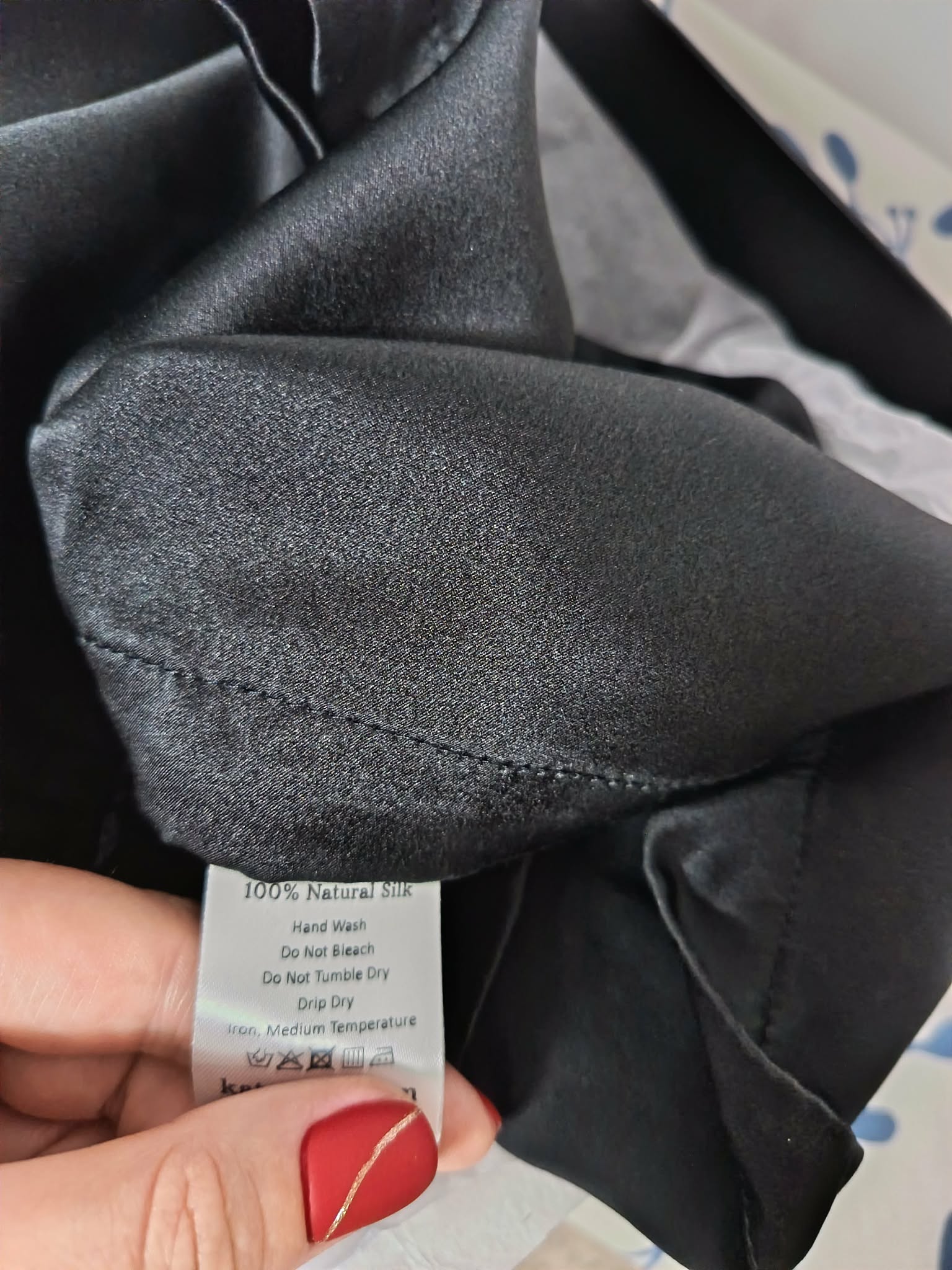 Halat bărbați din Mătase Naturală 100% de dud, Negru, Certificat OEKO-TEX® Standard 100 – KATERINNA - imagine 3